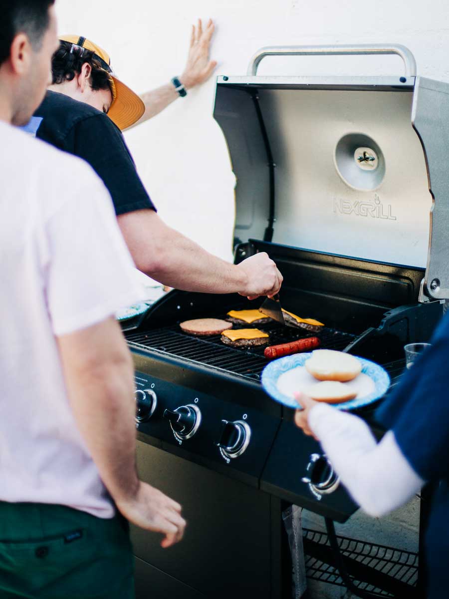 Burgers and Hot Dogs on the Grill